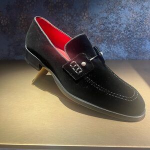 Christian Louboutin Black and Red Loafers Sleek Design BRAND NEW